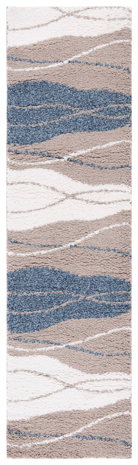 Safavieh Calico Shag Clc108E Taupe/Blue Rug.