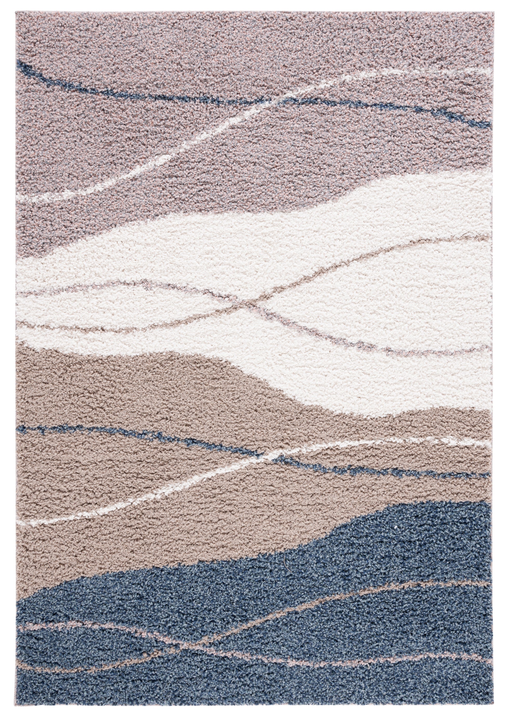 Safavieh Calico Shag Clc108E Taupe/Blue Area Rug