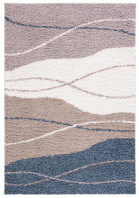 Safavieh Calico Shag Clc108E Taupe/Blue Rug.