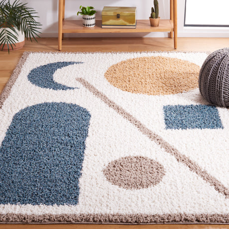 Safavieh Calico Shag Clc114A Ivory/Blue Rug.