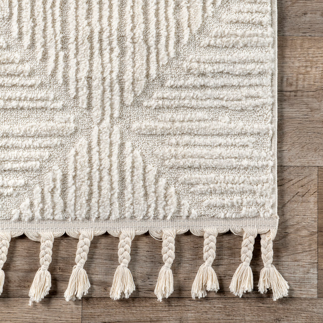 Nuloom Kerry Textured Geometric Oznn05A Ivory Area Rug