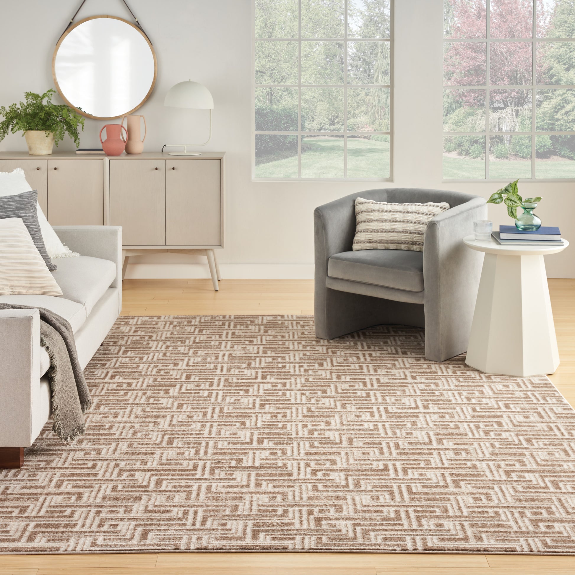 Nourison Serenity Home Srh04 Mocha Ivory Area Rug