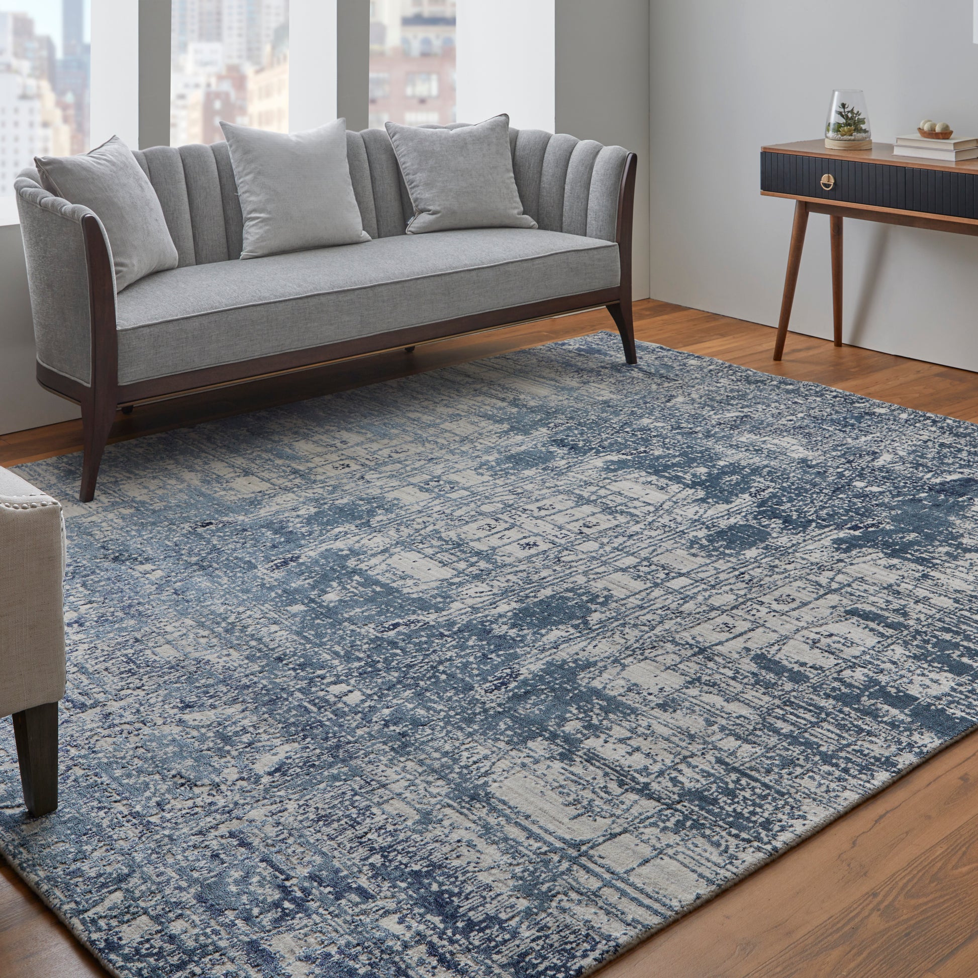 Feizy Eastfield Eas69Aef Blue/Ivory Area Rug