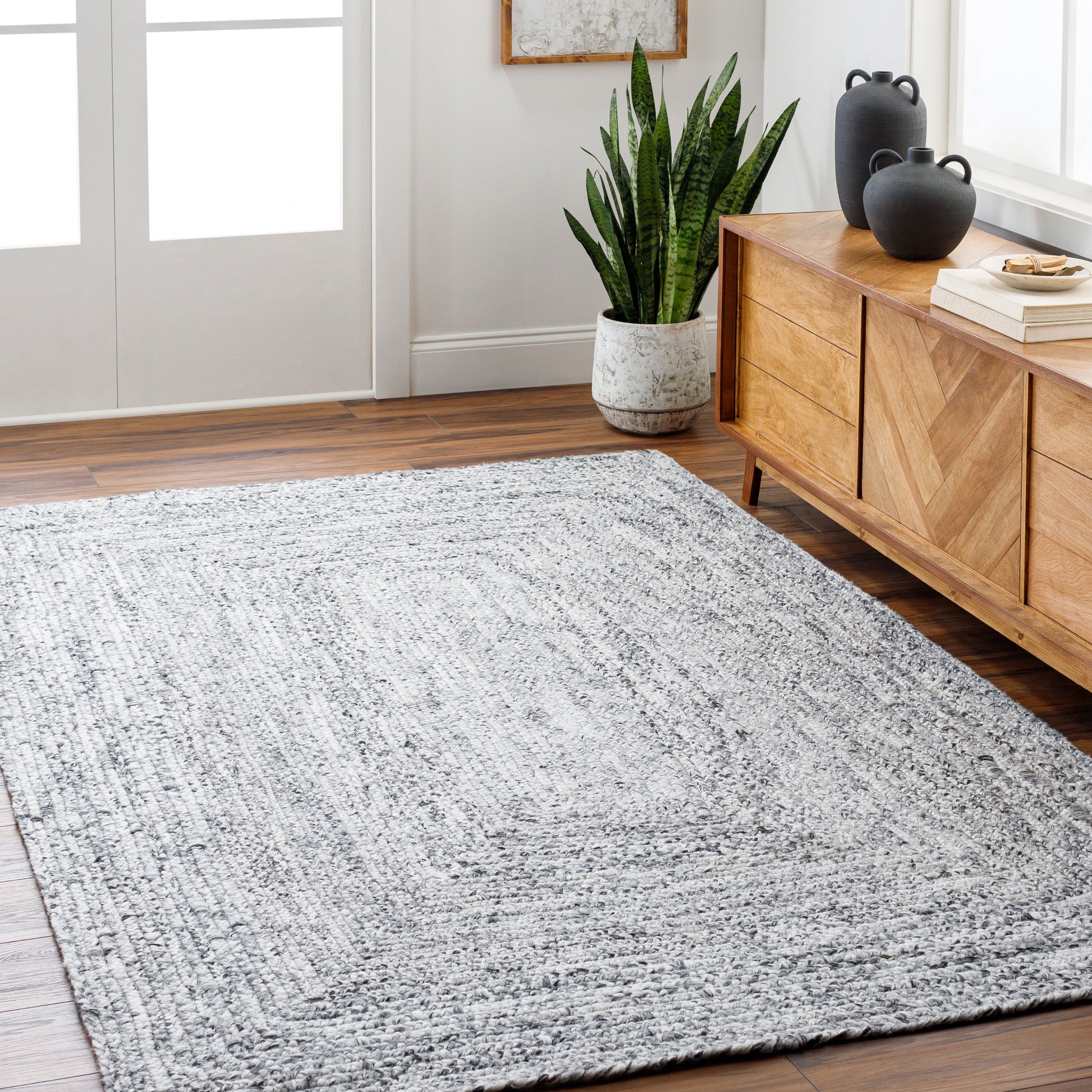 Surya Cologne Cog-2300 Pale Slate, Light Grey, Sterling Grey, Metallic - Silver, Pewter Area Rug