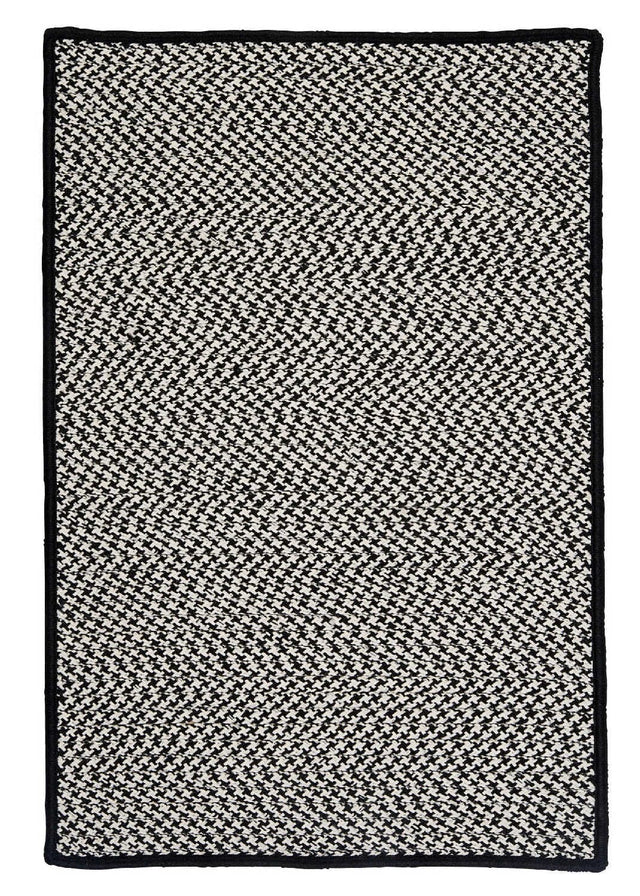 Colonial Mills Outdoor Houndstooth Tweed Ot49 Black / Black Rugs - Colonial Mills - ot49r024x036s