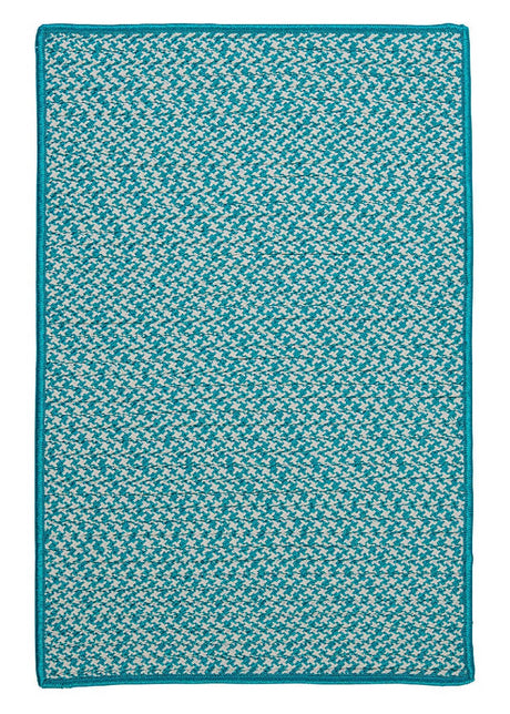 Colonial Mills Outdoor Houndstooth Tweed Ot57 Turquoise / Blue Rugs - Colonial Mills - ot57r024x036s