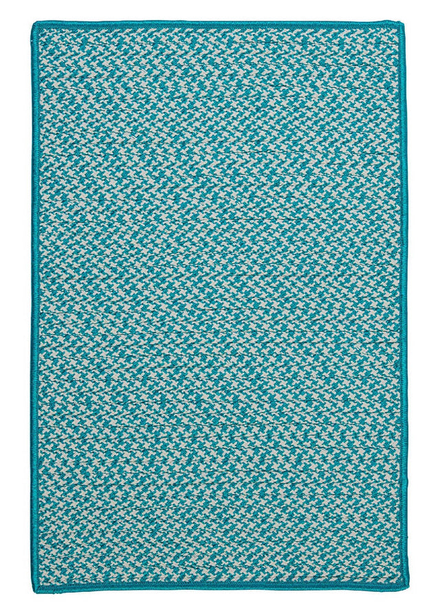 Colonial Mills Outdoor Houndstooth Tweed Ot57 Turquoise / Blue Rugs - Colonial Mills - ot57r024x036s