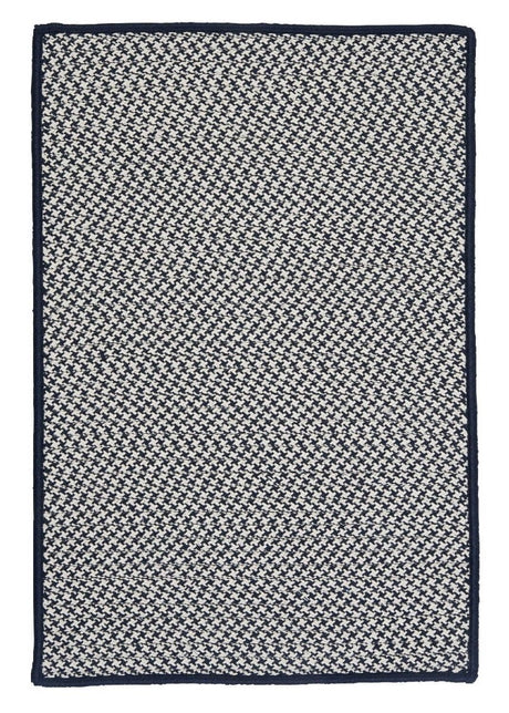 Colonial Mills Outdoor Houndstooth Tweed Ot59 Navy / Blue Rugs.