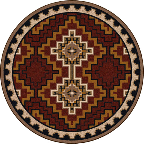 American Dakota Council Fire Red Rug