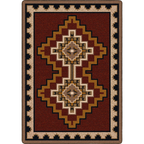 American Dakota Council Fire Red Rug