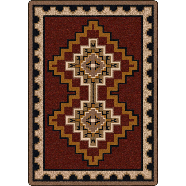 American Dakota Council Fire Red Rug