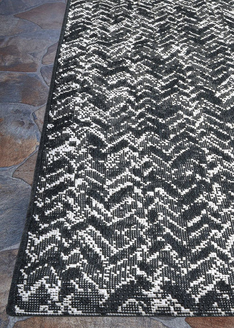 Couristan Afuera Harringbone Path 5379/9008 Onyx/Shell Rugs - Couristan - 53799008020037t