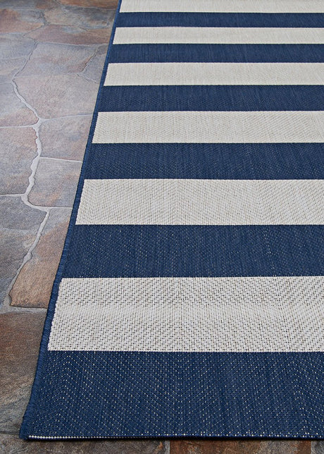 Couristan Afuera Yacht Club 5229/8503 Midnight Blue /Ivory Rugs - Couristan - 52298503020037t