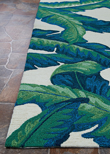 Couristan Covington Palm Leaves 2993/2040 Green Rugs - Couristan - 29932040710710n