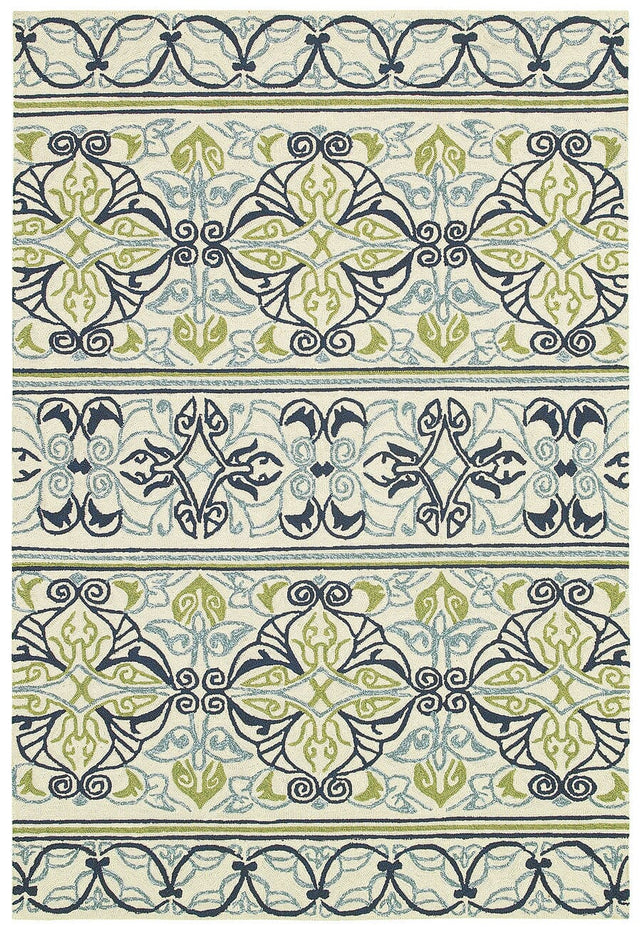 Couristan Covington Pegasus 3037/7821 Ivory / Navy / Lime Rugs - Couristan - 30377821020040t