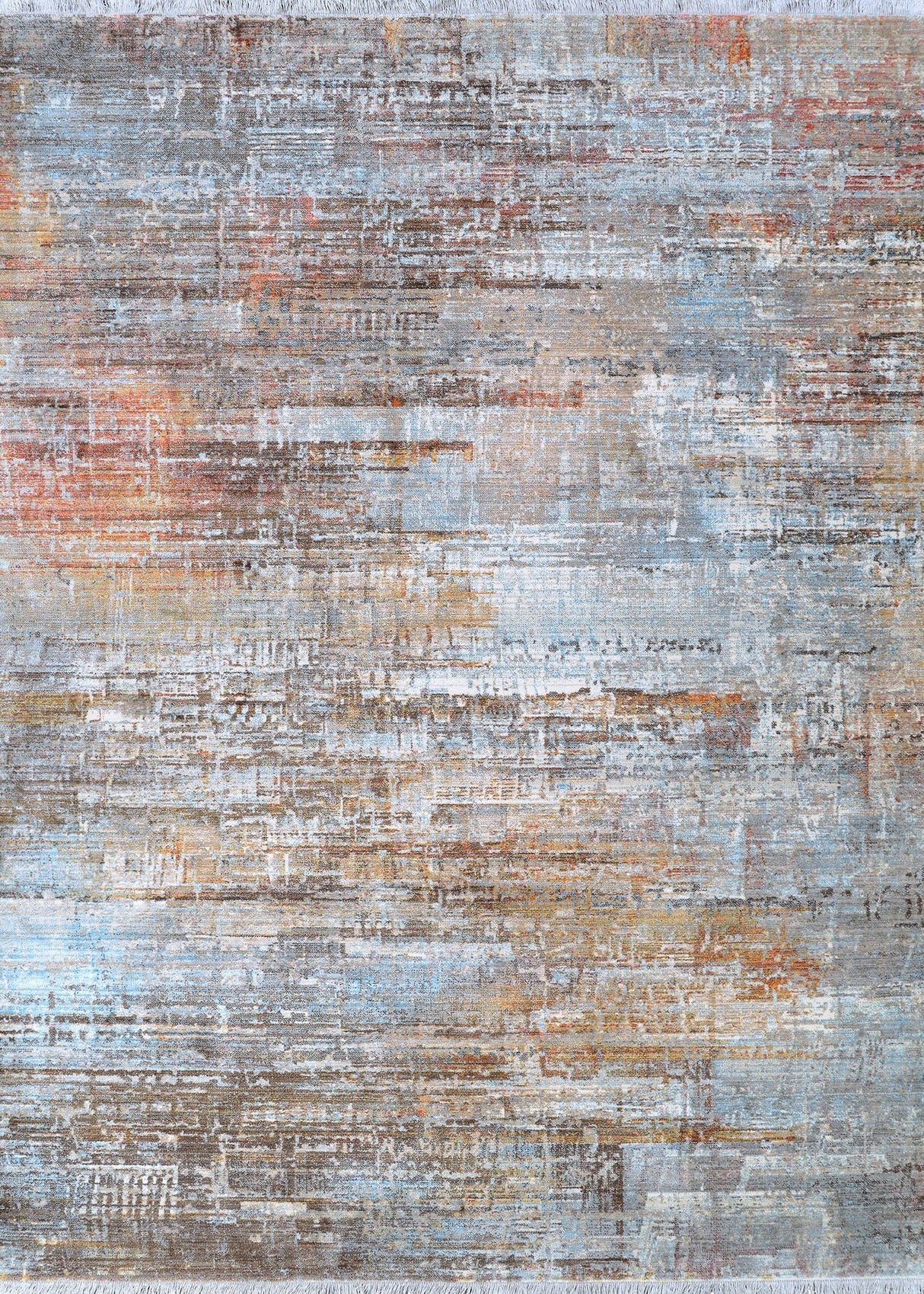 Couristan Halli Modern Edge H840/1102 Sky Blue/Multi Rug - Couristan - h8401102053076t
