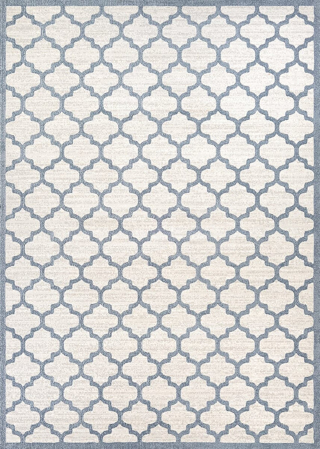 Couristan Marina Garden Gate 8976/0515 Oyster / Slate Blue Rugs - Couristan - 89760515020311t