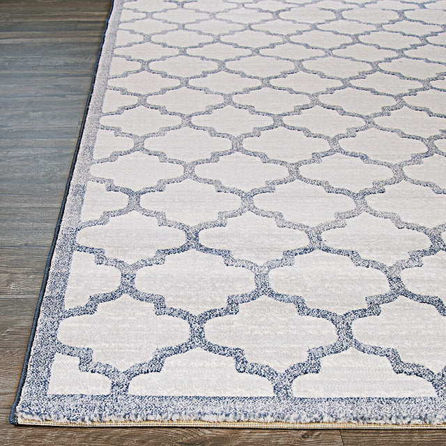 Couristan Marina Garden Gate 8976/0515 Oyster / Slate Blue Rugs - Couristan - 89760515020311t