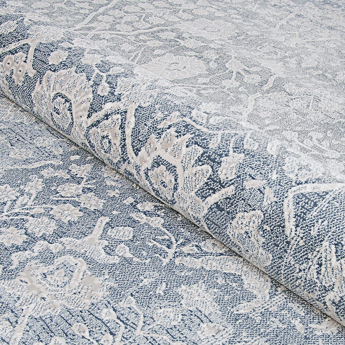 Couristan Marina Lillian 8974/0535 Slate Blue / Oyster Rugs.