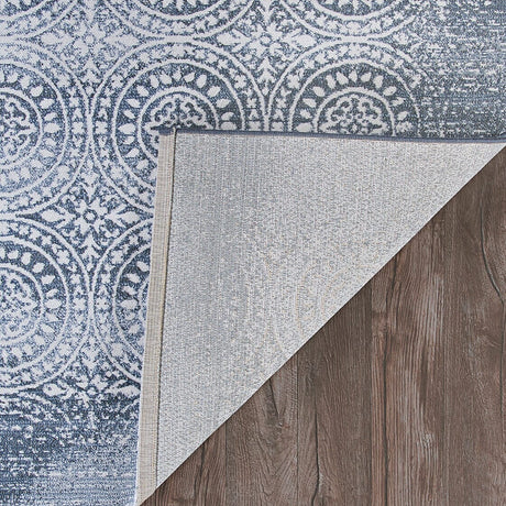 Couristan Marina Unison 1267/0525 Slate Blue / Pearl Rugs.