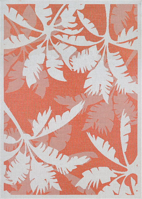 Couristan Monaco Coastal Flora 2216/3145 Ivory / Orange Rugs.