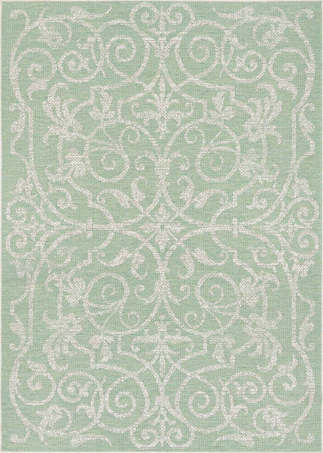 Couristan Monaco Summer Quay 2106/3136 Ivory / Lt Green Rugs.