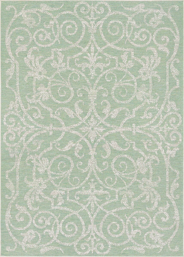 Couristan Monaco Summer Quay 2106/3136 Ivory / Lt Green Rugs.