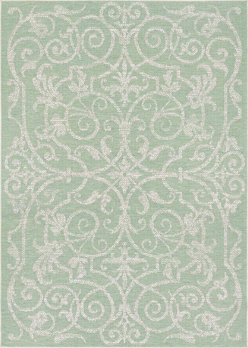 Couristan Monaco Summer Quay 2106/3136 Ivory / Lt Green Rugs.