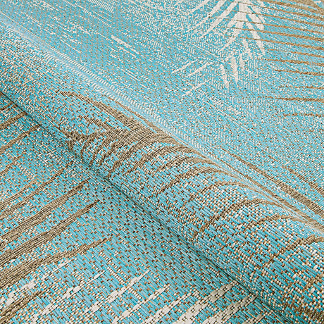 Couristan Monaco Tropical Palms 2429/3134 Aqua Rugs.