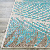 Couristan Monaco Tropical Palms 2429/3134 Aqua Rugs.