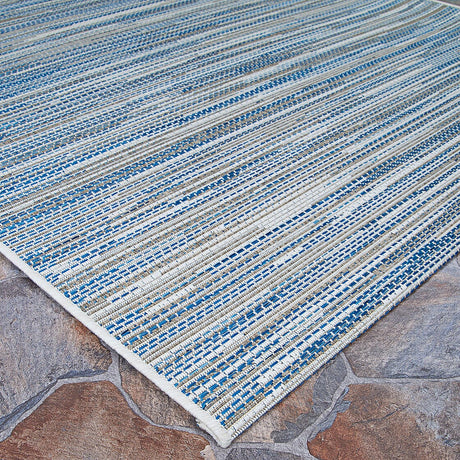 Couristan Monte Carlo Coastal Breeze 2333/2406 Ocean / Champagne Rugs.