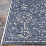 Couristan Monte Carlo Summer Vines 2331/6427 Navy / Ivory Rugs.