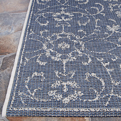 Couristan Monte Carlo Summer Vines 2331/6427 Navy / Ivory Rugs.