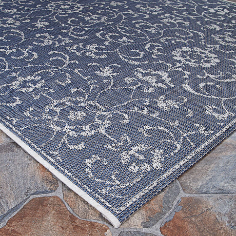 Couristan Monte Carlo Summer Vines 2331/6427 Navy / Ivory Rugs.