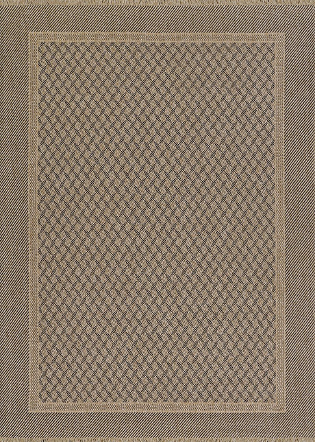 Couristan Naturalistic Symmetry 3705/1004 Natural/Black Rug.