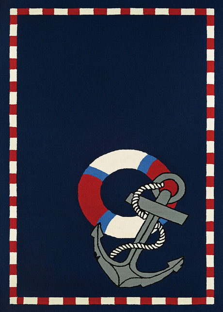 Couristan Outdoor Escape Anchors Away 4290/8160 Navy Rugs.