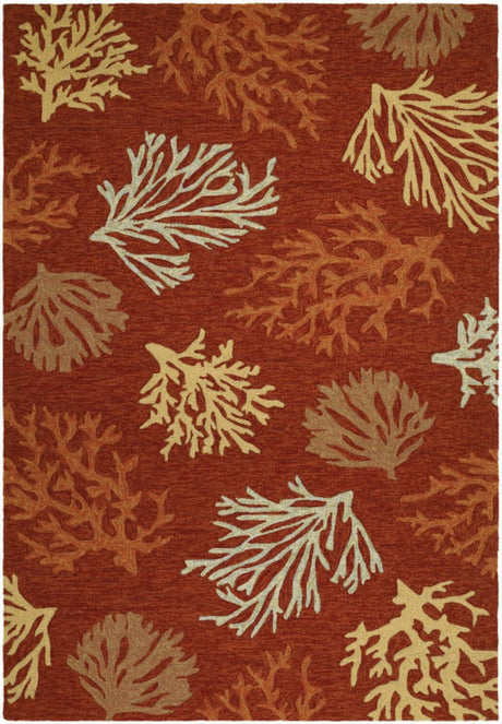 Couristan Outdoor Escape Sea Reef 2134/1140 Terra Cotta Rugs.