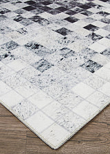 Couristan Prairie Hygee Blocks 3009/0097 Coal/Ice Caps Rugs.