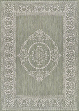 Couristan Recife Antique Medallion 1078/4412 Sage Leaf/Ivory Rug.