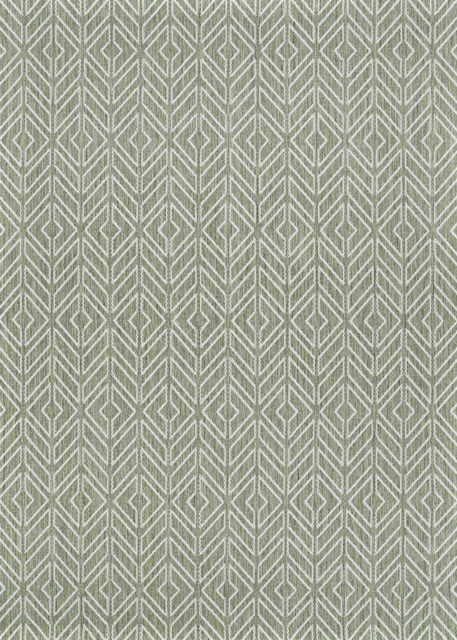 Couristan Recife Cabana Tile 1318/4412 Sage Leaf/Ivory Rug.