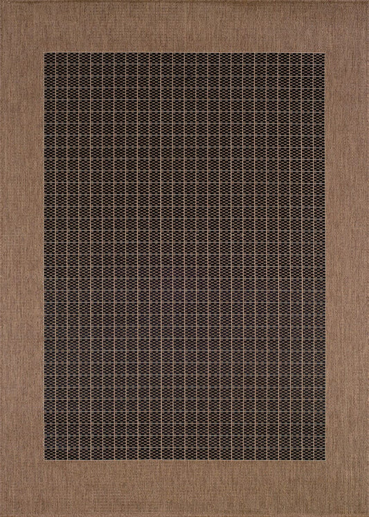 Couristan Recife Checkered Field 1005/2000 Black / Cocoa Rugs - Couristan - 10052000039055t