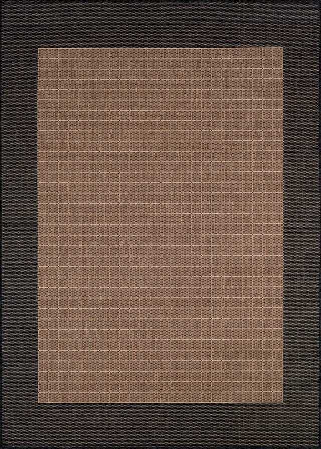 Couristan Recife Checkered Field 1005/2500 Cocoa / Black Rugs.