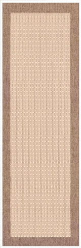 Couristan Recife Checkered Field 1005/3000 Natural / Cocoa Rugs.