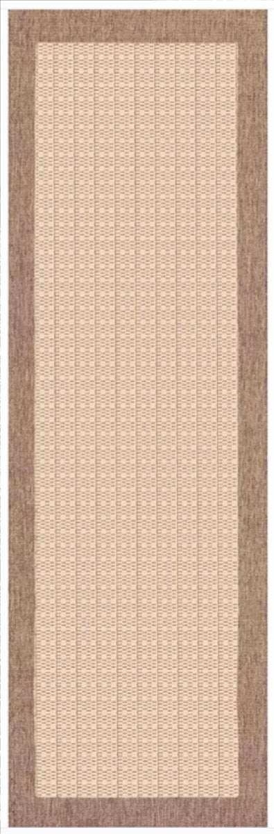 Couristan Recife Checkered Field 1005/3000 Natural / Cocoa Rugs.