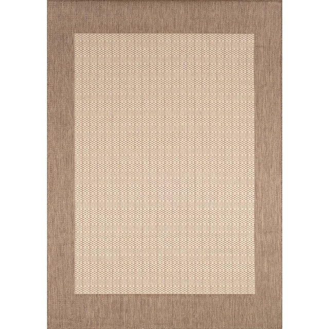 Couristan Recife Checkered Field 1005/3000 Natural / Cocoa Rugs.