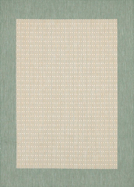 Couristan Recife Checkered Field 1005/5005 Natural / Green Rugs.