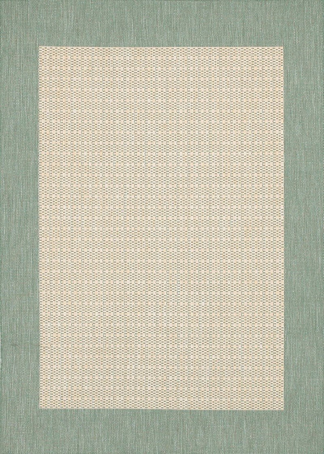 Couristan Recife Checkered Field 1005/5005 Natural / Green Rugs.