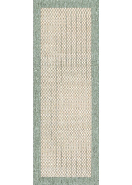 Couristan Recife Checkered Field 1005/5005 Natural / Green Rugs.