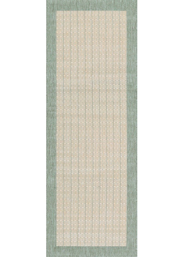 Couristan Recife Checkered Field 1005/5005 Natural / Green Rugs.