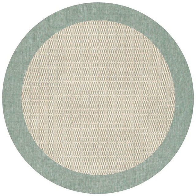 Couristan Recife Checkered Field 1005/5005 Natural / Green Rugs.